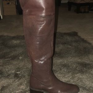 Brown leather Jessica Simpson over the knee boots